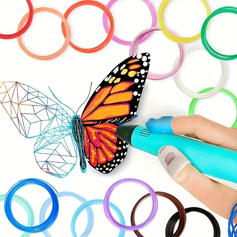 20 Color 3D Printing Pen Set DIY 3D Printing Pen Handmade Graffiti PLA Filament Drawing Art Handmade Design