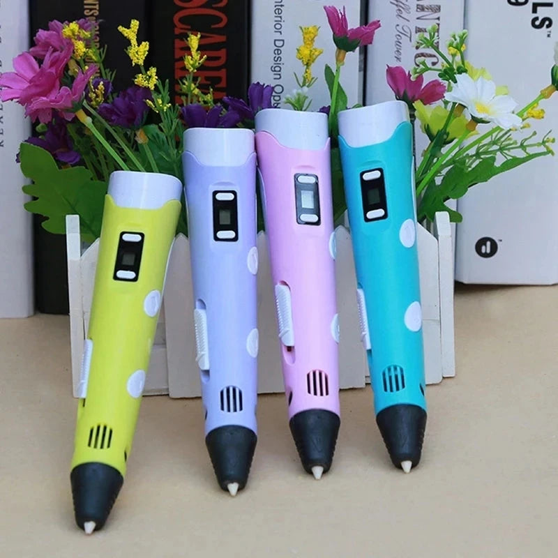 3D Pen For KIDS, 3D Drawing Printing Pen with LCD Screen Compatible,Toys for Kids Birthday Gift Choice : one pen or 25m filament
