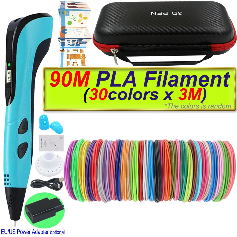2026 New 3D Printing Pen 3D Pen With Power Adapter LCD Display Travel Case PLA Filament Birthday Christmas Gift Loved by Kids