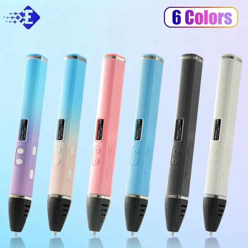 Professional 3D Printing Pen with OLED Screen Intelligent AI Chip 3 Gears Adjustable Ceramic Nozzle Support PLA/ABS 1.75mm