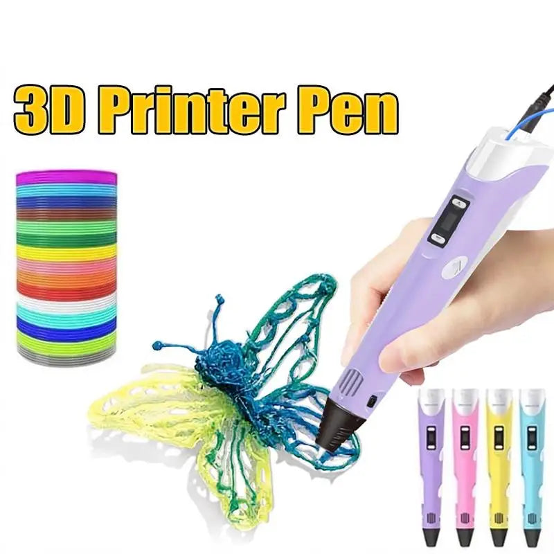 3D Printing Pen Digital Display Intelligent Pen Making Doodles Graffiti ArtsCrafts With USB Cable