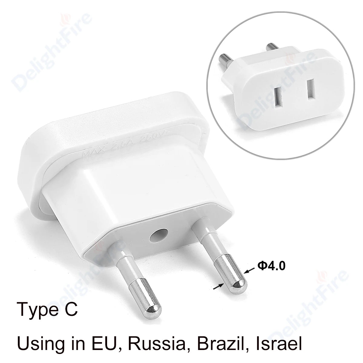 EU Plug Adapter Electrical Sockets US to EU Plug Converter US China Travel Adaptor Euro AC Outlet Wall Socket Power Adapters