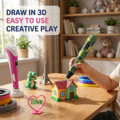 3D Pen Set 3d Printing Pen Drawing Pencil DIY Pens PLA Filament Birthday Christmas Gift For Kids Children Graffti with Charger