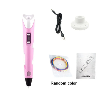 USB 3D Printing Pen Adjustable Speed LED Display DIY Drawing Pens Safe Painting with PLA Filament 3D Graffiti Drawing Tool