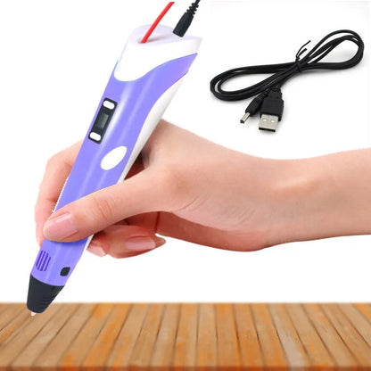 3D Pen For KIDS, 3D Drawing Printing Pen with LCD Screen Compatible,Toys for Kids Birthday Gift Choice : one pen or 25m filament