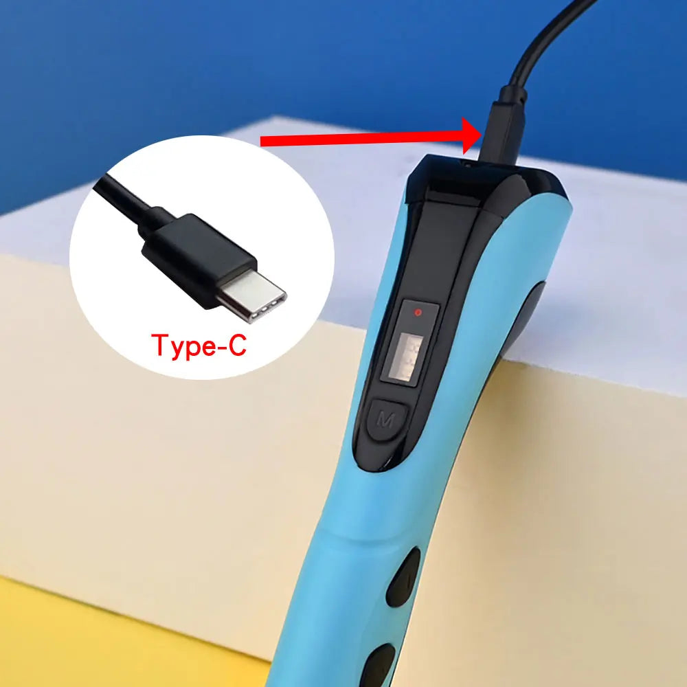 New Children's 3D Pen 3D Printing Pen with LCD Screen 200M PLA and Power Adapter Travel Case Christmas Birthday Gift for Kids