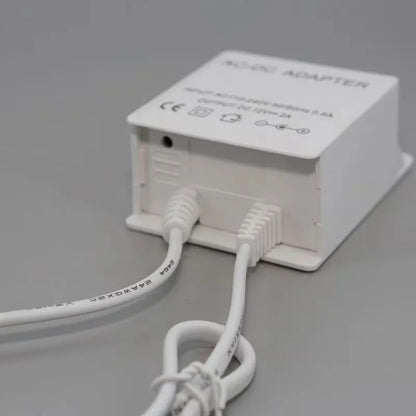12V 2A Power Supply Adapter for CCTV Security Camera - US/EU Plug, White Waterproof Mini DC Power Adapters