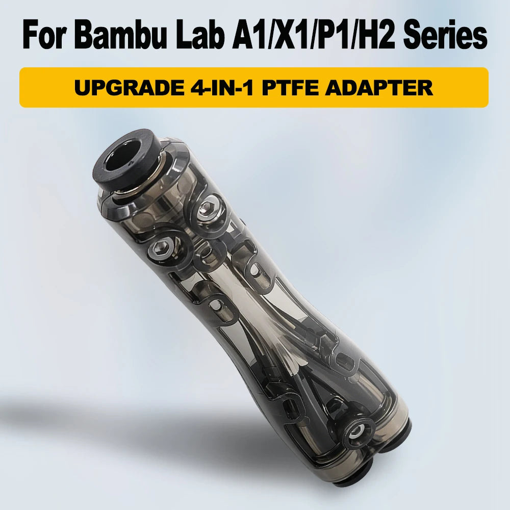 Upgrade 4 in 1 PTFE Adapter for Bambu Lab H2C/H2D/H2S/P1S/P1P/P2S/X1C/A1/A1MINI 3D Printer Multi-Filament Compatibility 3D Parts