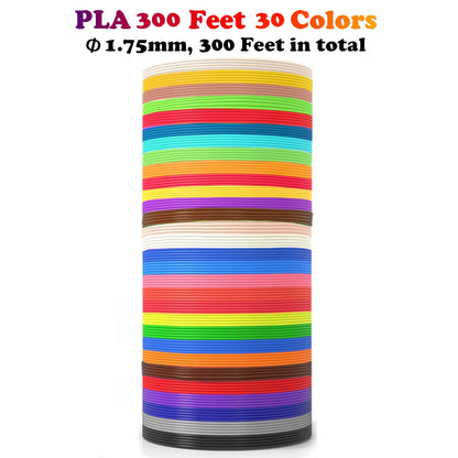 30 Colors 3D Pen Filament, 3m per Color Total 90m 3D Pen Filament Refills, PLA Filament for 3D Pen, Arts Crafts Drawing