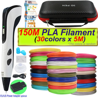2026 New 3D Printing Pen 3D Pen With Power Adapter LCD Display Travel Case PLA Filament Birthday Christmas Gift Loved by Kids