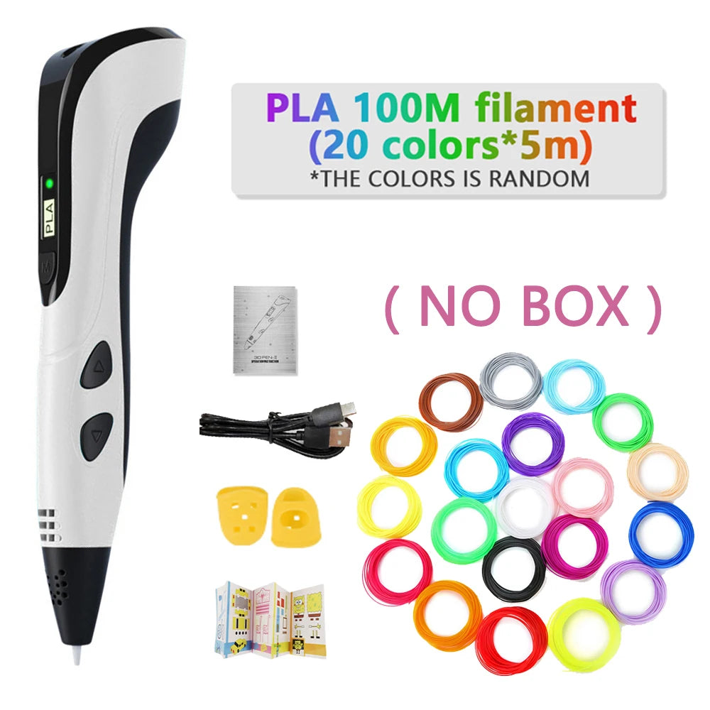 NEW 3D Printing Pen 3d Pen Set LCD Display with PLA Filament for Kids Chidren Child's Birthday Christmas Creative DIY Gift
