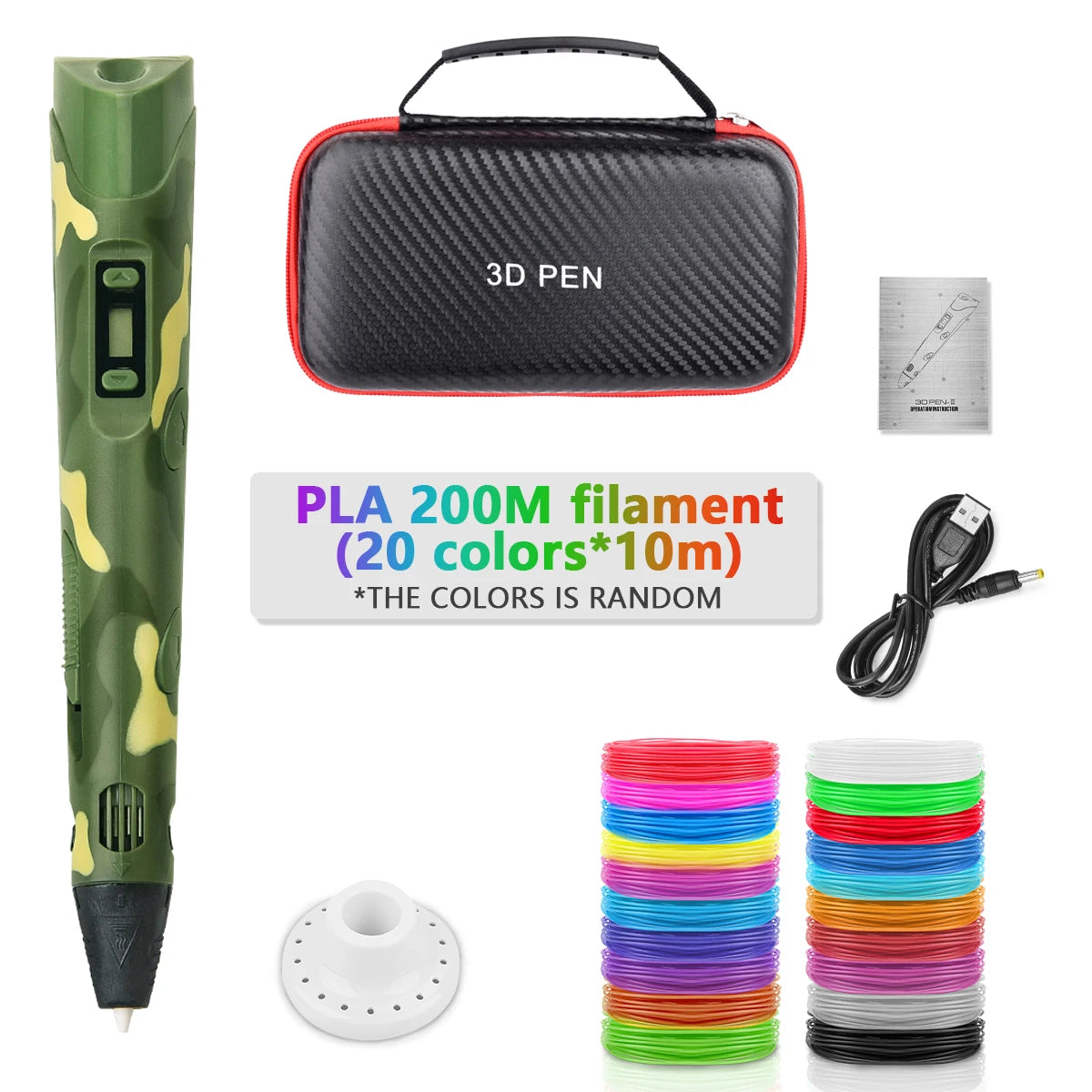 3D Printing Pen 2023 New 3D Pen with PLA Filament for Children Kids Creative DIY Pens Child's Birthday Gift Christmas