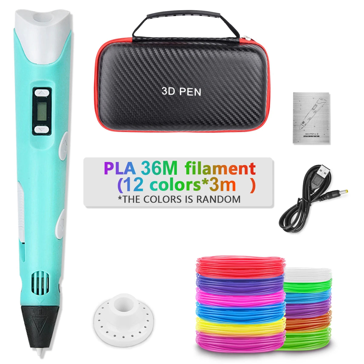 3D Printing Pen 2023 New 3D Pen with PLA Filament for Children Kids Creative DIY Pens Child's Birthday Gift Christmas