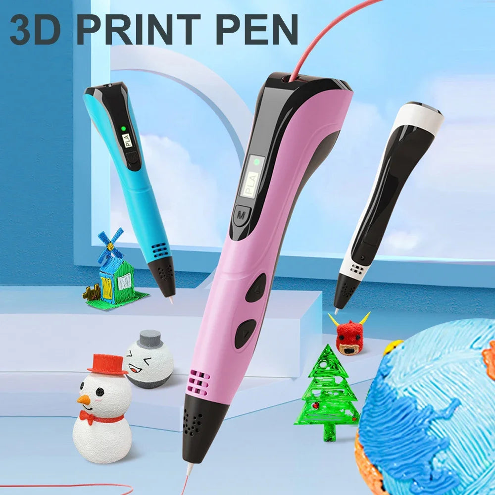 2026 NEW 3D Printing Pen 3d Pen Set for Kids Chidren Child's Birthday Christmas Creative DIY Gift LCD Display with PLA Filament