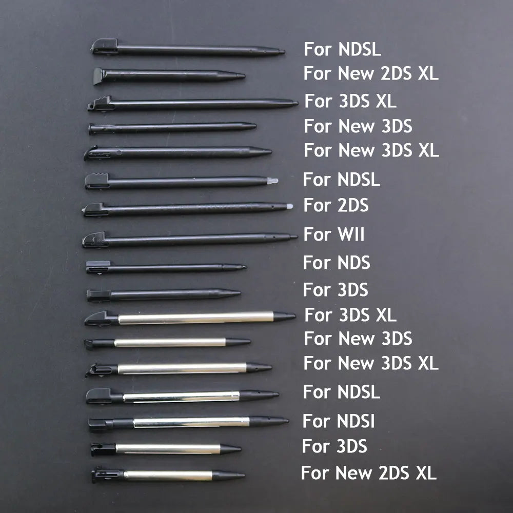 1piece Black Plastic Touch Screen Pen Metal Telescopic Stylus Pen For 2DS 3DS New 2DS 3DS XL LLFor DS Lite NDSL NDSI XL LL WII