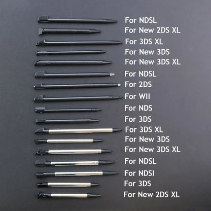 1piece Black Plastic Touch Screen Pen Metal Telescopic Stylus Pen For 2DS 3DS New 2DS 3DS XL LLFor DS Lite NDSL NDSI XL LL WII