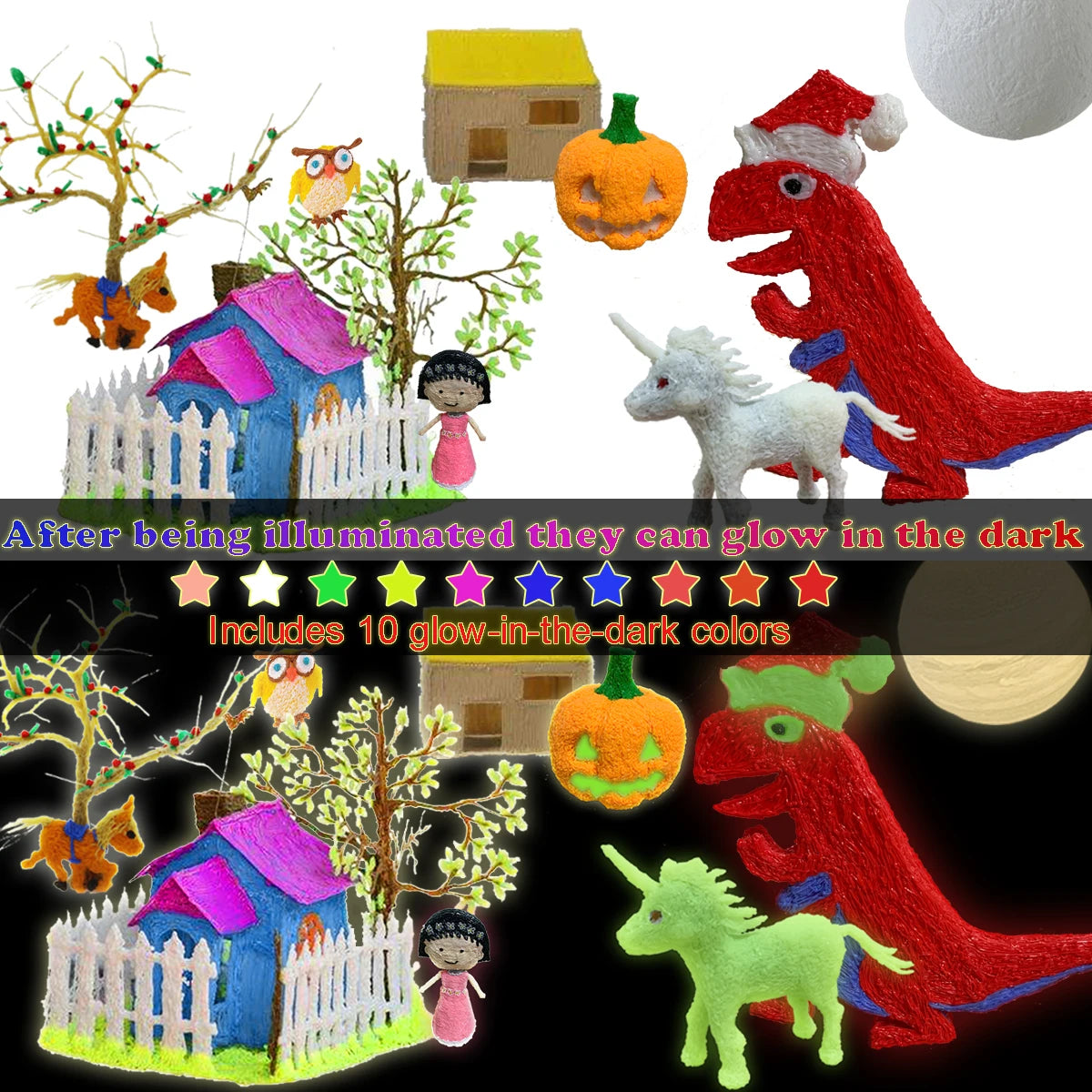 30 Colors 3D Pen Filament, 3m per Color Total 90m 3D Pen Filament Refills, PLA Filament for 3D Pen, Arts Crafts Drawing