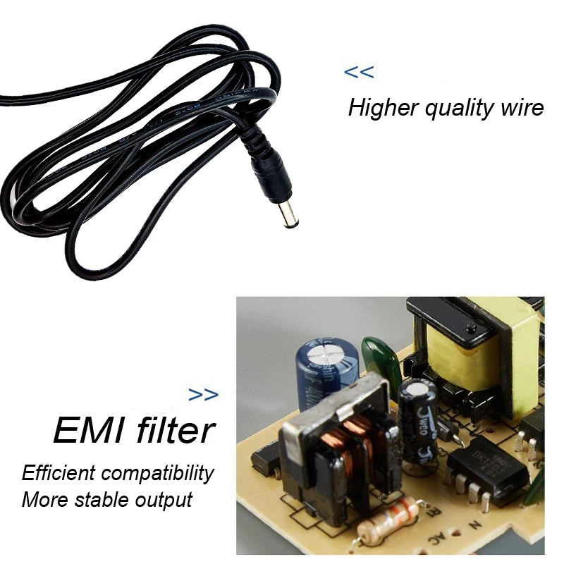 Power Adapter EU/US AC 100V-240V To DC 12V 2A Supply Charger Universal Adapter Converter Plug for Camera DVR NVR LED Robot Light
