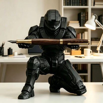 3D Printed Pen Holder, Cool Tech Soldier Pen Stand, Creative Desktop Decoration Storage, Stylish Stationery Display Decoration