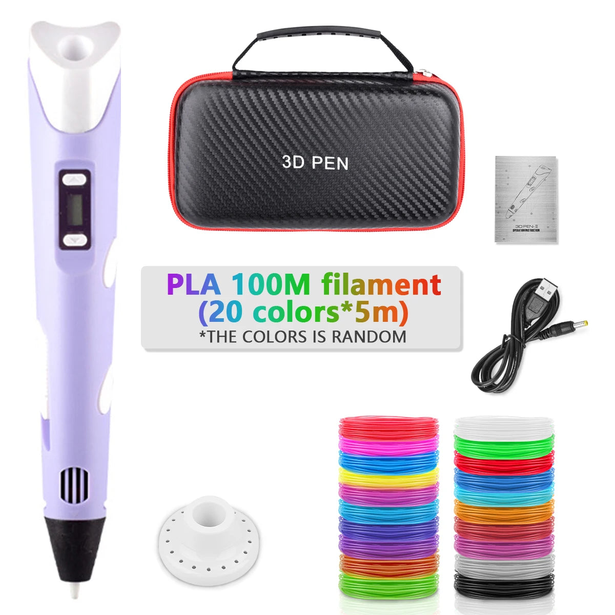 3D Printing Pen 2023 New 3D Pen with PLA Filament for Children Kids Creative DIY Pens Child's Birthday Gift Christmas