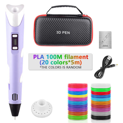 3D Printing Pen 2023 New 3D Pen with PLA Filament for Children Kids Creative DIY Pens Child's Birthday Gift Christmas