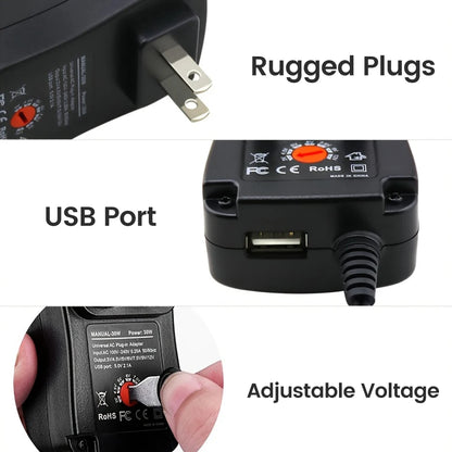 EU/US 30W Power Adapter 3V 4.5V 5V 6V 7.5V 9V 12V Adjustable Voltage Adapters Universal Charger Switch Power Supply Converter