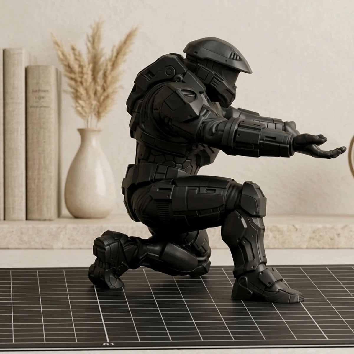 3D Printed Pen Holder, Cool Tech Soldier Pen Stand, Creative Desktop Decoration Storage, Stylish Stationery Display Decoration