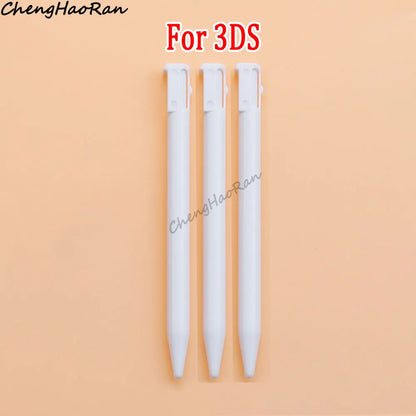 3 Pcs White Metal Retractable Pen & Plastic Pen For New 3DS XL LL/New 2DS LL XL /NDSL NDS Lite NDSi NDS Wii U 2DS 3DS Stylus Pen