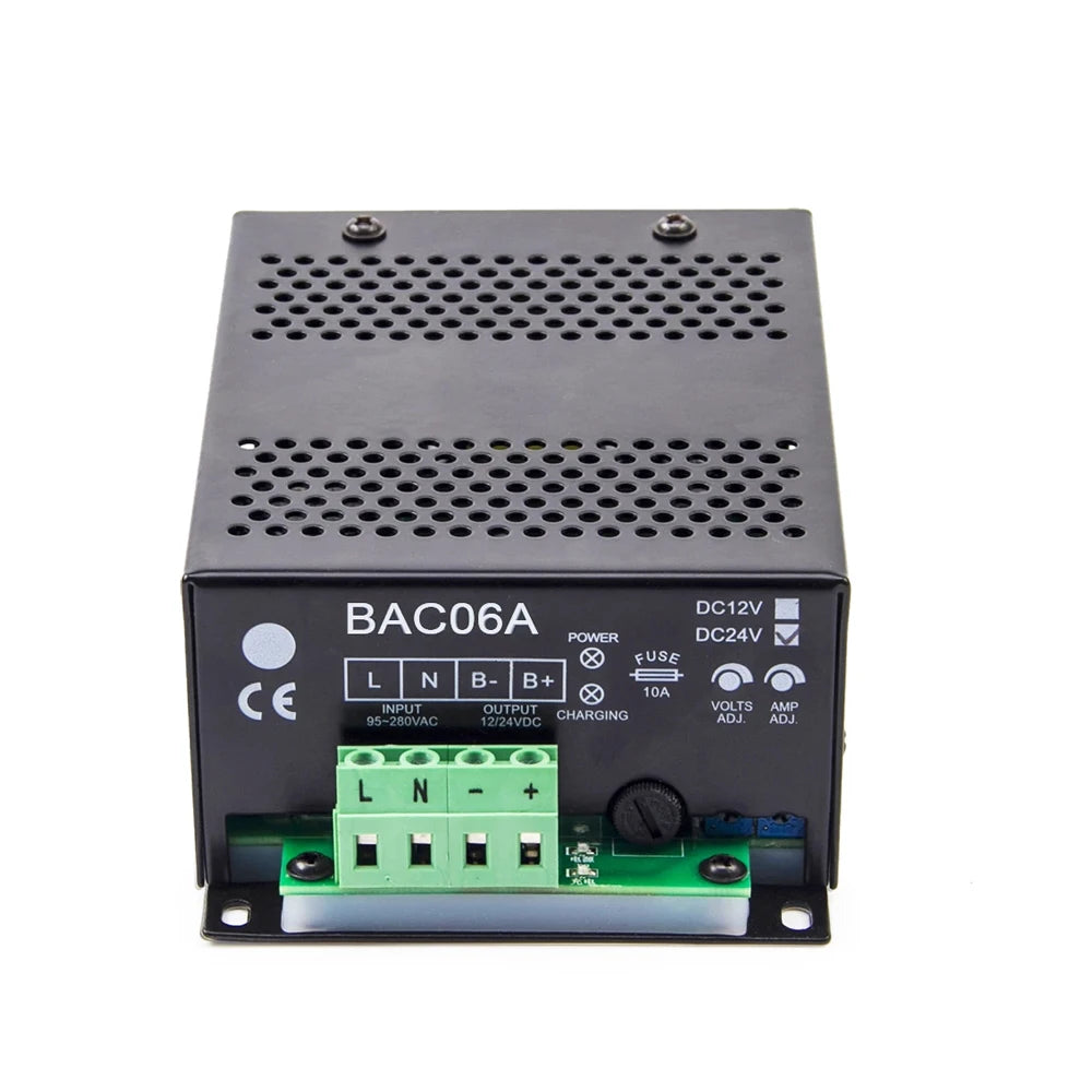DC12V 6A 12V 24V New BAC06A Diesel Generator Auto Intelligent Battery Charger Module Float Charging Power Adapters Genset Parts