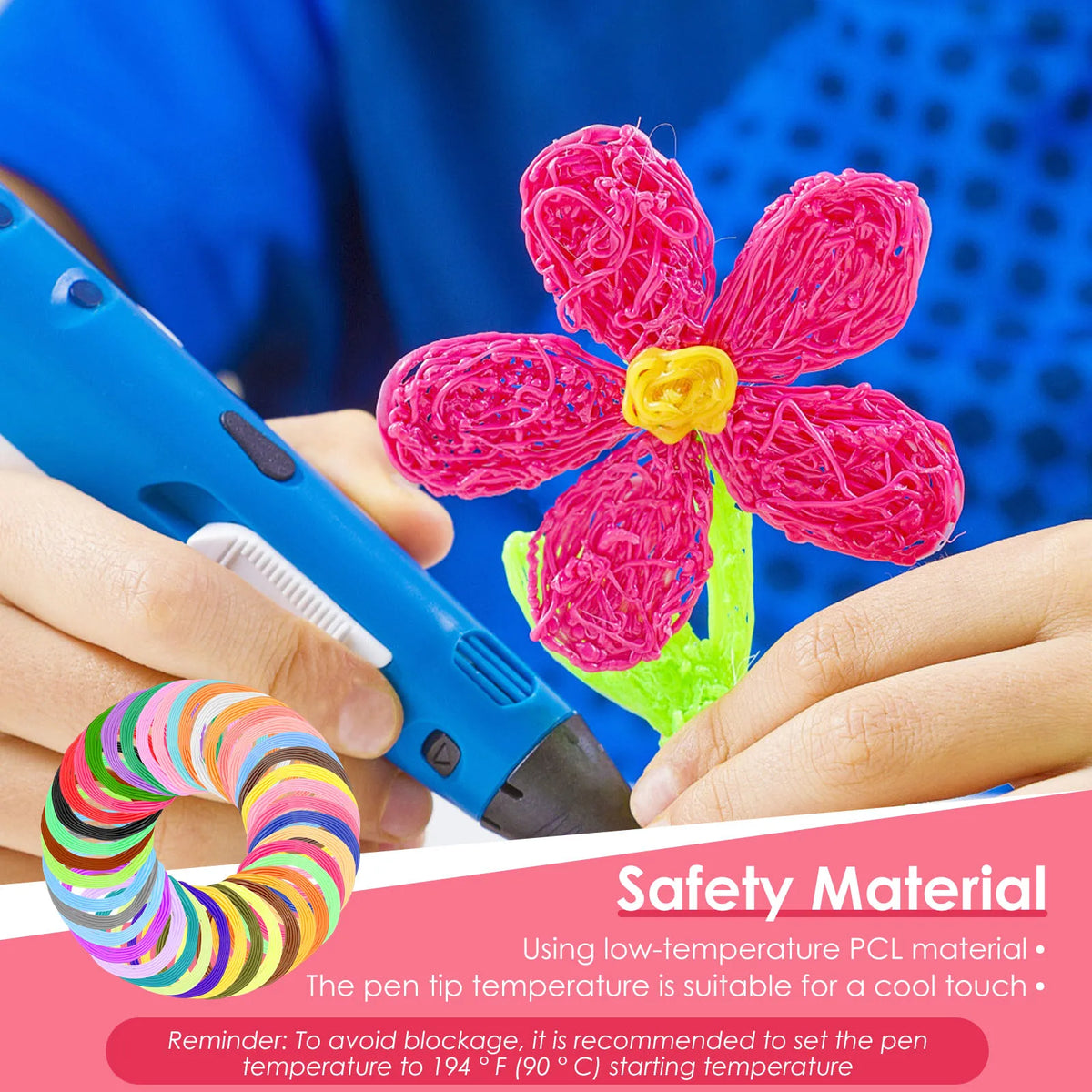 3D Pen Filament Refills 40 Colors 3D Printer PLA 1.75 mm Filament 5M For MYNT3D SCRIB3D PIKA3D 3D Pen 1.75mm 3D Prining Pens