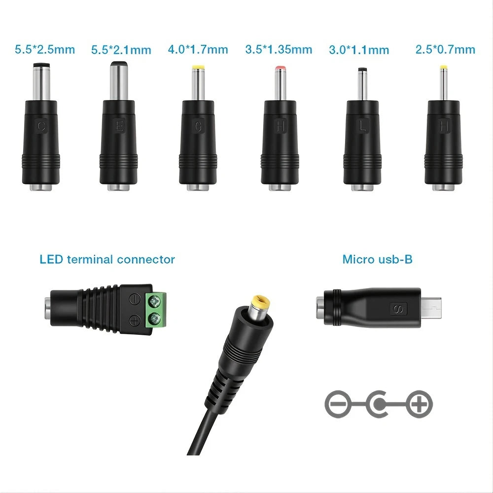 EU/US 30W Power Adapter 3V 4.5V 5V 6V 7.5V 9V 12V Adjustable Voltage Adapters Universal Charger Switch Power Supply Converter