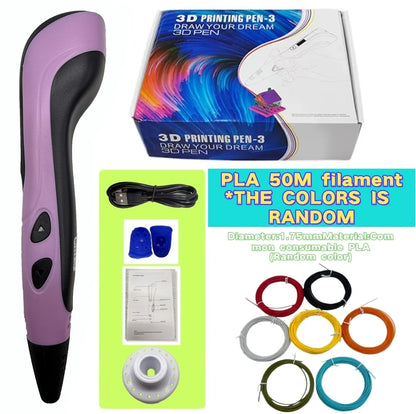 New Style 3D Printing Pen 3D Pen Set for Kids with Power Supply Pla Filament Travel Case Birthday Christmas Gift for Kids
