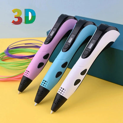 NEW 3D Printing Pen 3d Pen Set LCD Display with PLA Filament for Kids Chidren Child's Birthday Christmas Creative DIY Gift