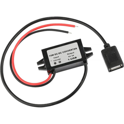 12V/24V to 5V 3A Power Adapter Converter DC-DC Step Down Module USB-A Female/Type C/dual USB/open Wire Connector Waterproof CE