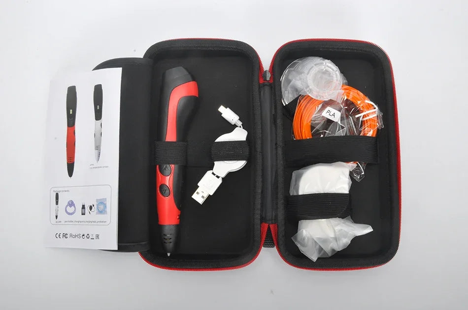 2022 Hot Sale 3D Pen 3D Model Kids Learning education tools Best Gift Mutil-function Box 3D Printing Pen USB Charge