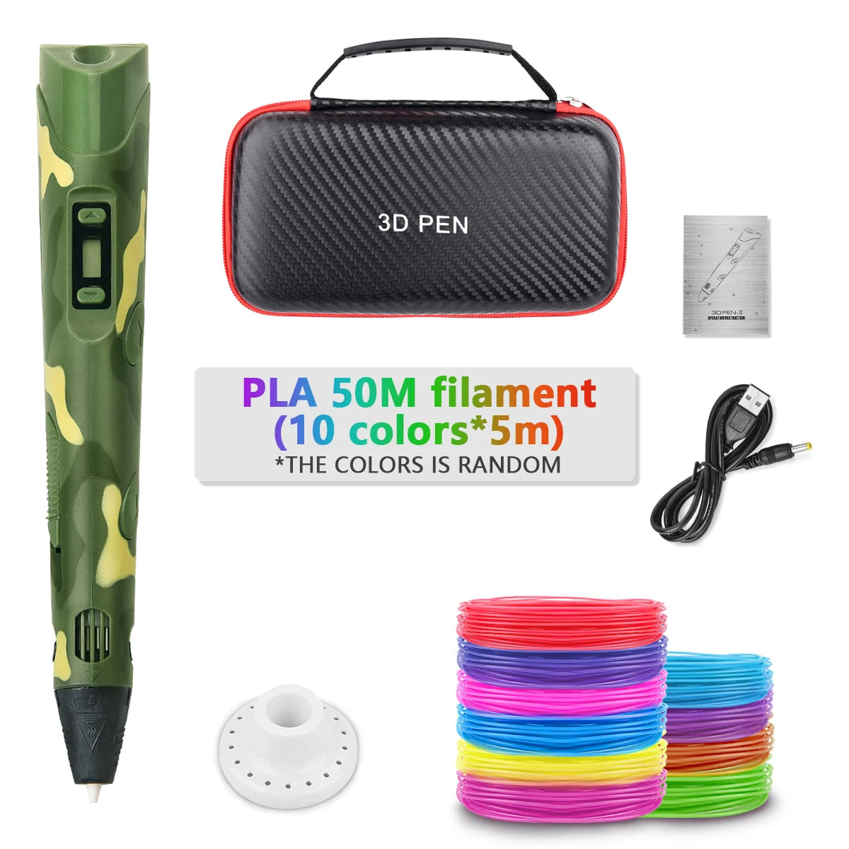 3D Printing Pen 2023 New 3D Pen with PLA Filament for Children Kids Creative DIY Pens Child's Birthday Gift Christmas