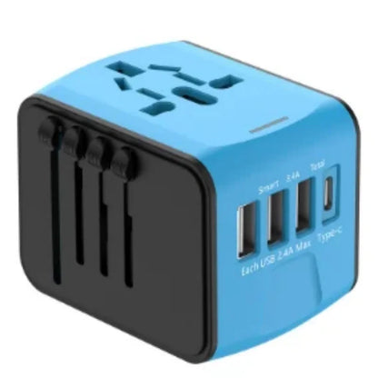 International travel adapter with 3 USB and Type C power adapters for fast charging EU/UK/US/Australia travel plugs