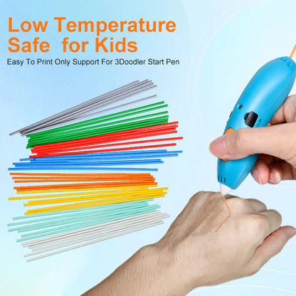 110/160PCS 32 Colors 3D Pen Filament Refills Compatible with 3Doodler Start+ 2.5mm 3D Printer Doodler Pen Refill Packs
