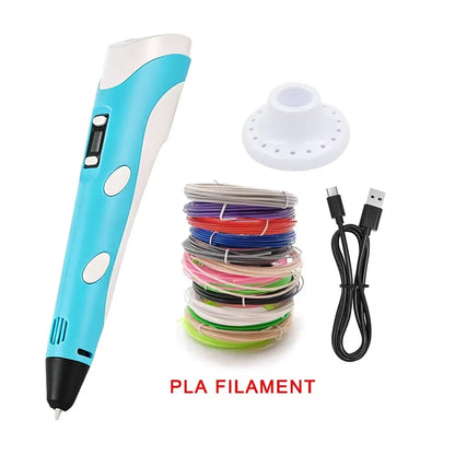 Electronic 3D Printing Pen with Base,USB Type-C 9M PLA Consumables High-Temperature 3D Drawing Tool Christmas and Birthday Gift