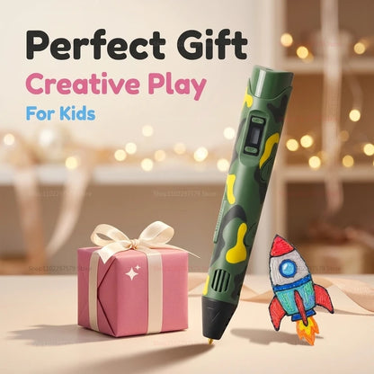 3D Printing Pen for Kids and Adults with 9M PLA Filament Safe High Temperature DIY Graffiti Art Drawing Gift for Birthday