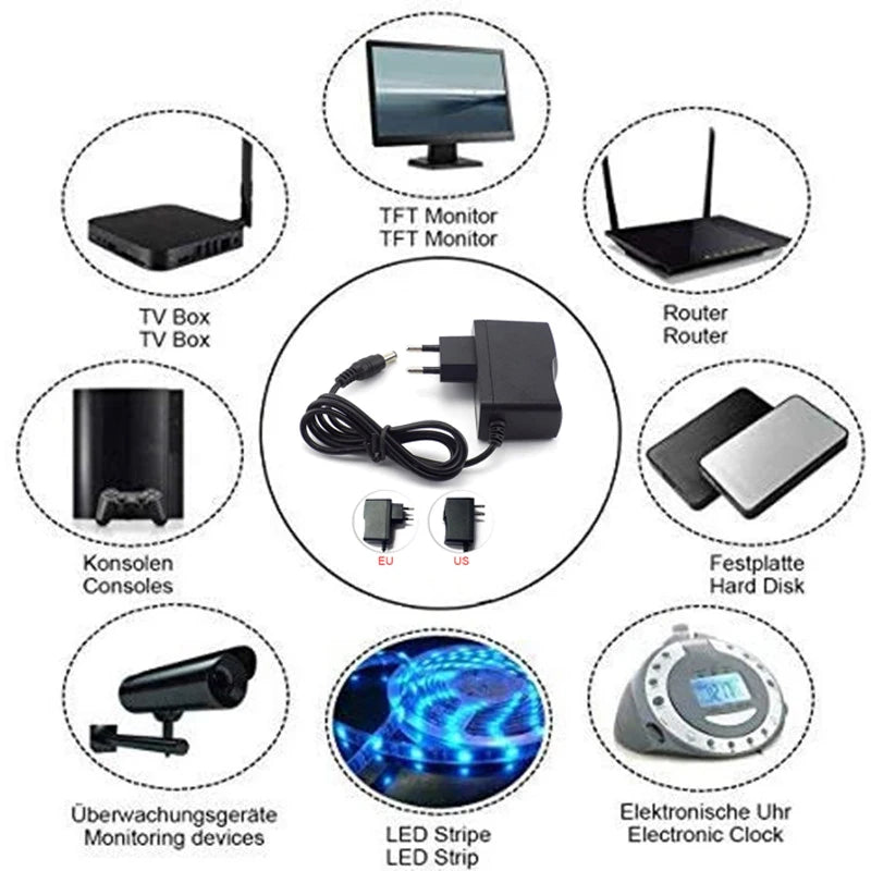 AC 220V To 5V 12V 24V Power Supply Adapter 1A 2A 3A 5A 6A 8A 10A Charger Universal Switching Power Supply Adapter 5 12 24 V Volt