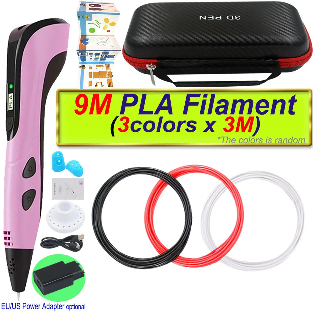 2026 New 3D Printing Pen 3D Pen With Power Adapter LCD Display Travel Case PLA Filament Birthday Christmas Gift Loved by Kids