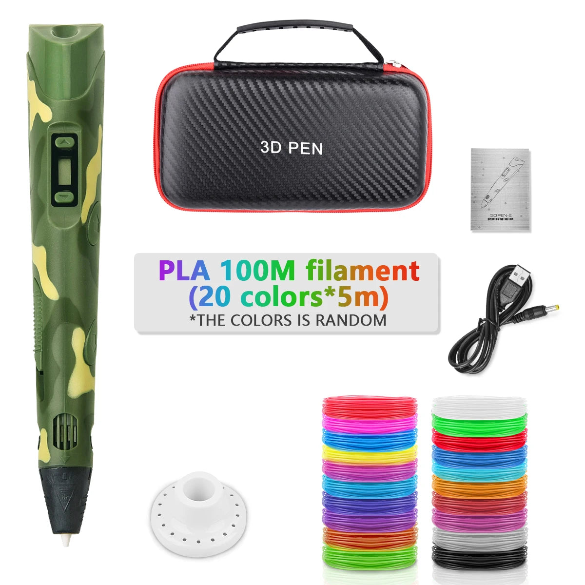 3D Printing Pen 2023 New 3D Pen with PLA Filament for Children Kids Creative DIY Pens Child's Birthday Gift Christmas