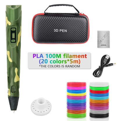 3D Printing Pen 2023 New 3D Pen with PLA Filament for Children Kids Creative DIY Pens Child's Birthday Gift Christmas