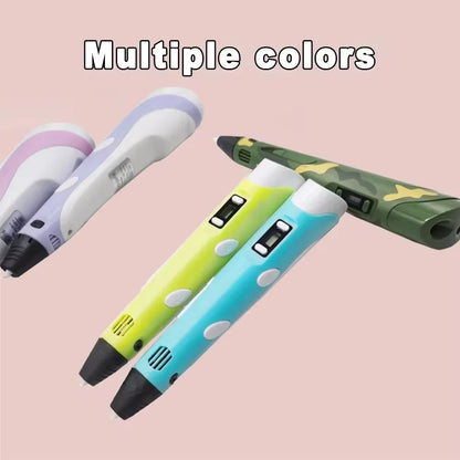 3D Printing Pen with 9M PLA Filament High Temperature 3D Drawing Pen Creative Graffiti Toy Gift for Christmas Birthday