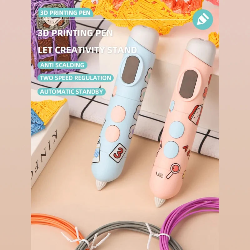 DIY 3D Pen Printing Pen 3D Print for Kids Low Temperature With Free PCL Filament Smart Toys Gift for boys and girls