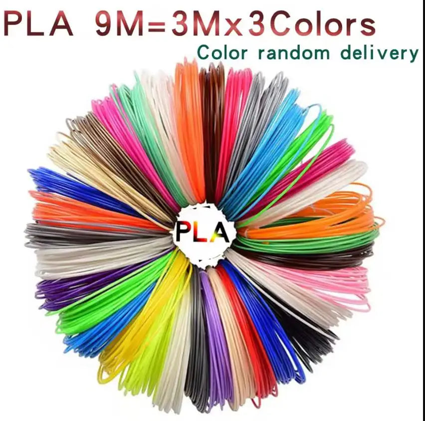 3D Pen PLA Filament 1.75mm 12 Colors 9M 18M 36M 3D Printing Pen Refills Safety No Pollution Stereoscopic Modeling 3D Printer Pen