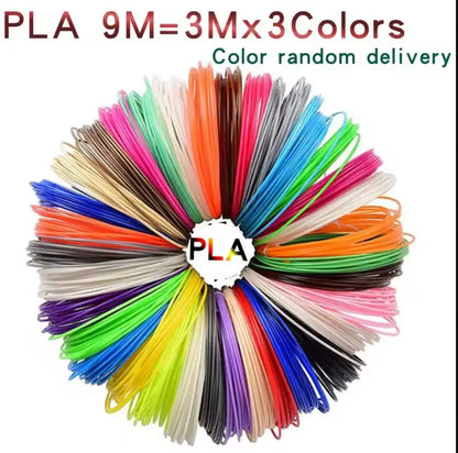 3D Pen PLA Filament 1.75mm 12 Colors 9M 18M 36M 3D Printing Pen Refills Safety No Pollution Stereoscopic Modeling 3D Printer Pen