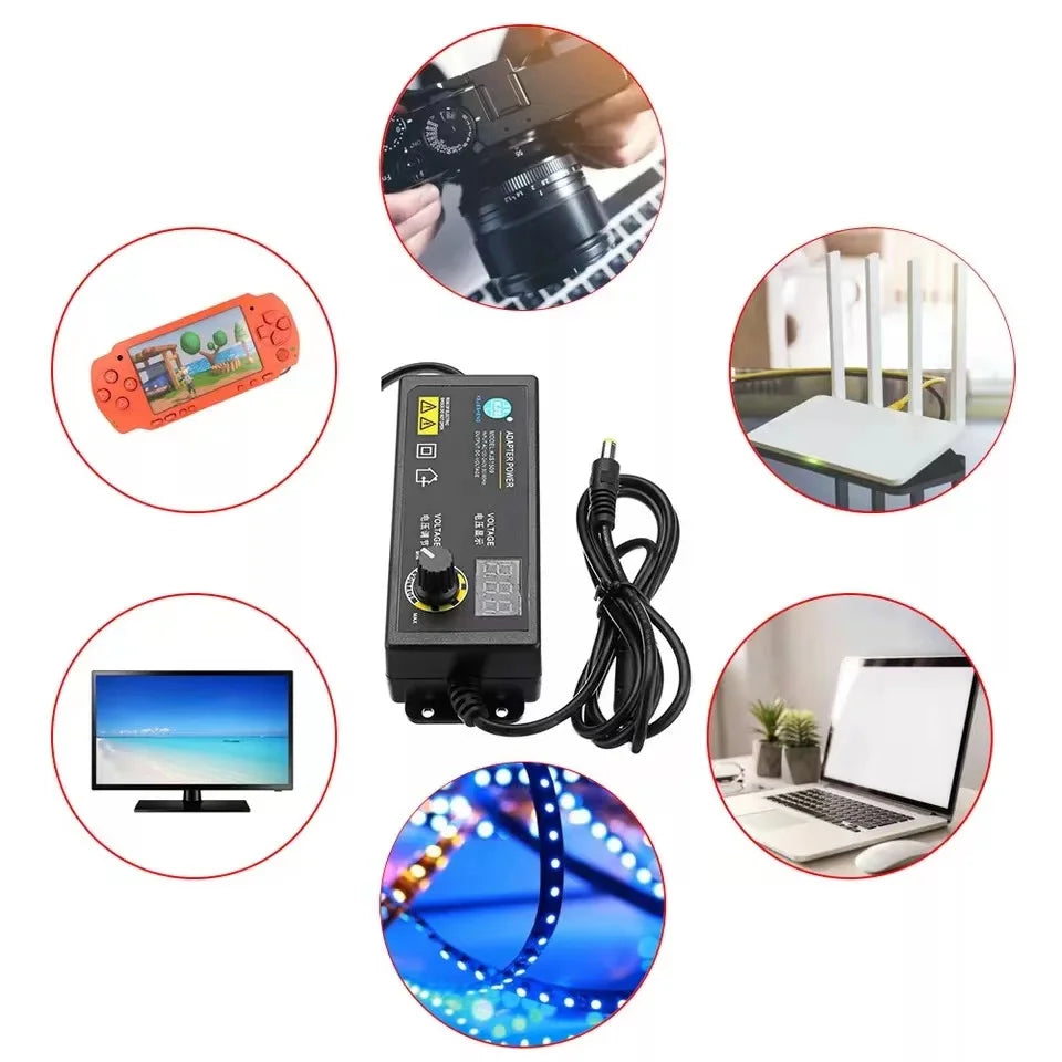 3-36V 1.7A AC/DC Adapter 60W US/EU Adjustable Power Adapters Universal Charger Switch Power Supply