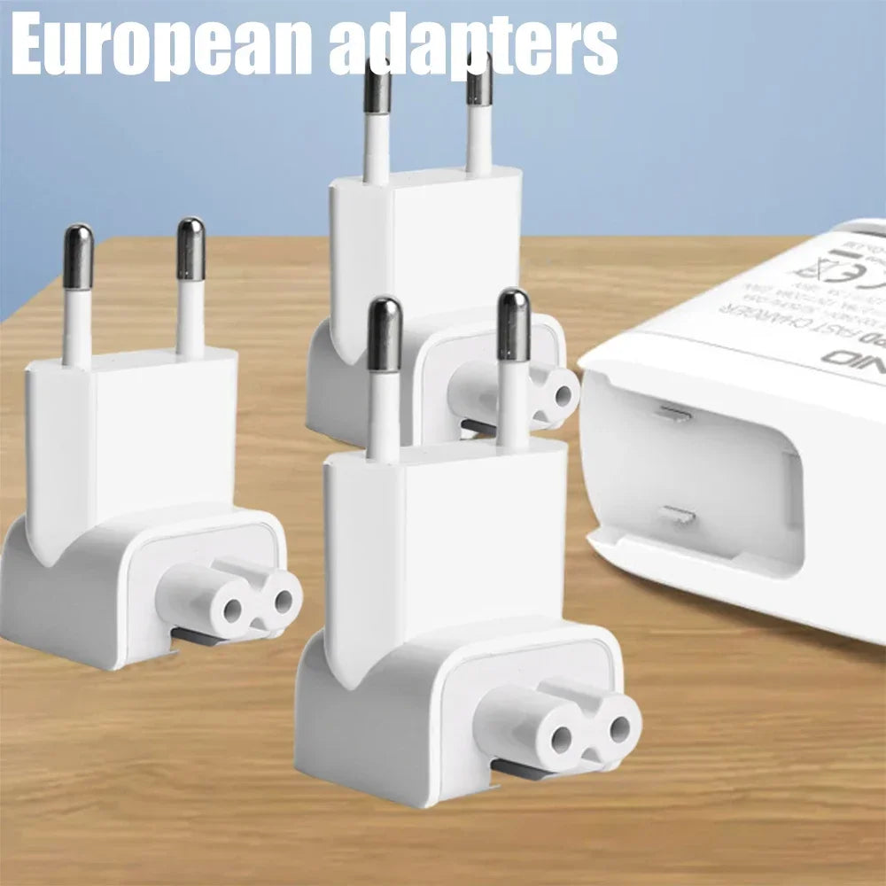 1-4PCS EU Plug Converter Portable Wall Travel Charger Adapter for Ipad Magsafe Macbook Laptop Charge Power Adapters Accessories
